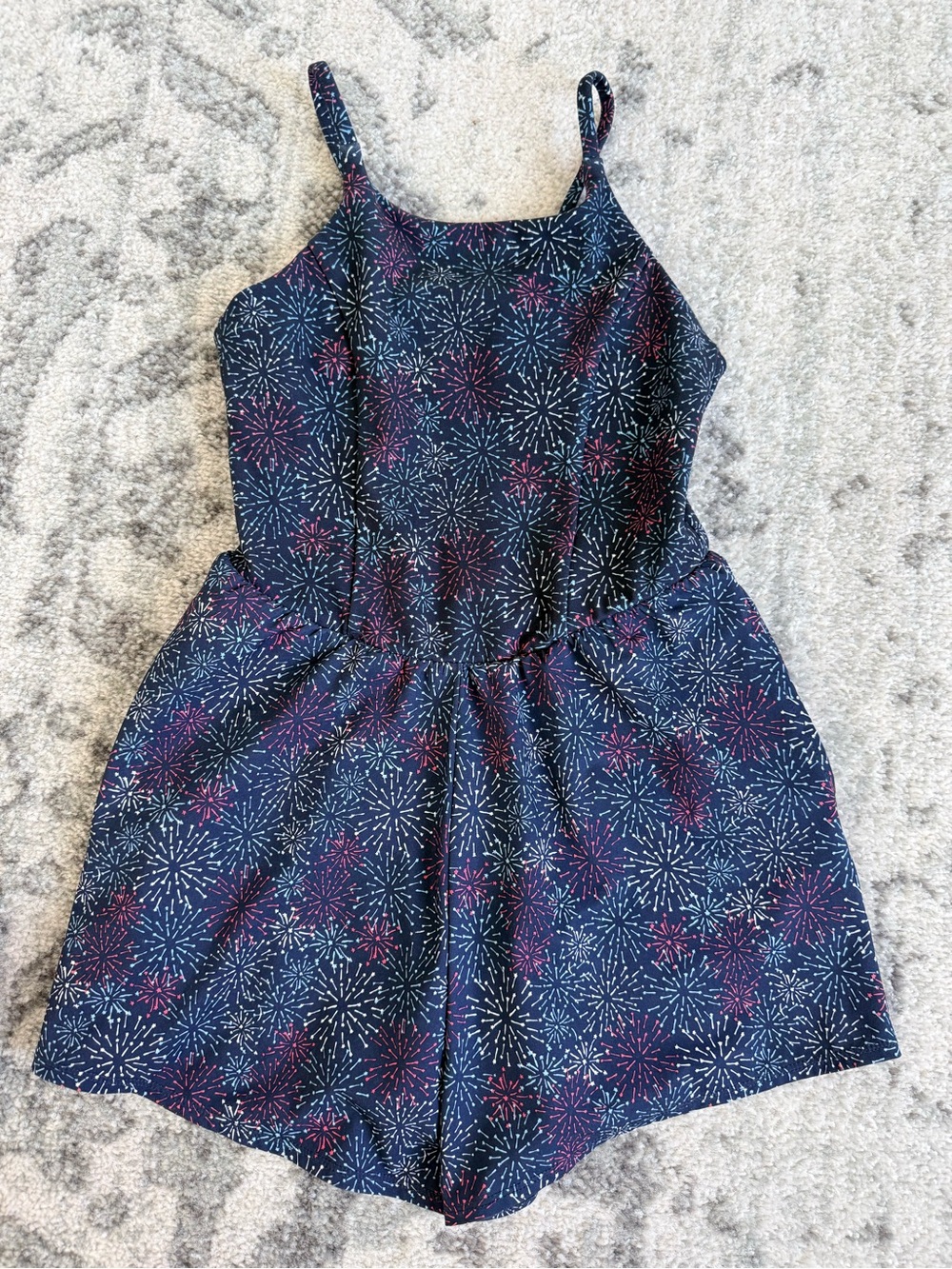 Girl's M (8) All in Motion Navy Firework Print Summer Romper